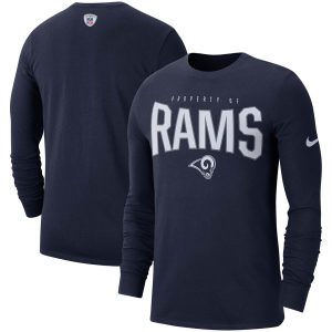 Los Angeles Rams Nike Sideline Property Of Performance Long Sleeve T-Shirt – Navy